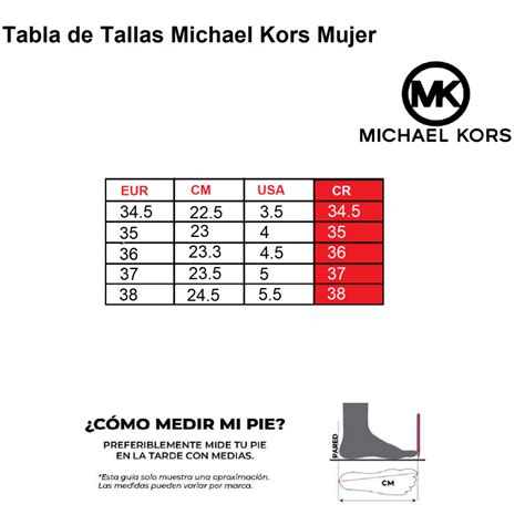 guia de tallas michael kors zapatos|tenis Michael Kors mujer.